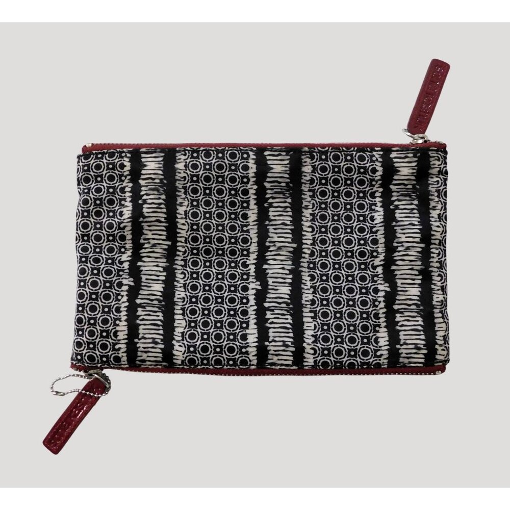 Sonia Kashuk Double Zipper Cosmetic Bag Black/White 8.5x5.5 Inches Travel